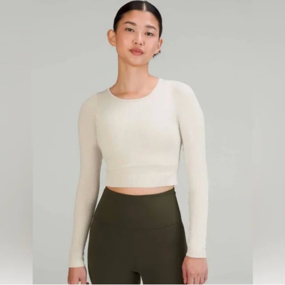 lululemon Ebb to Street Long Sleeve – Bone – Size 4 – GUC